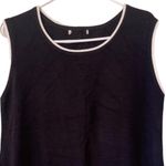 Sleeveless Sweater Top XL Soft Stretch Black with Creamy White Trim Photo 2