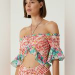 Rococo‎ Sand Nesh Orange Blue Ruffled Swimsuit size small Pink Photo 2