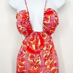 Anthropologie Nicole Miller Fearless Floral Halter Silk Floral Print Cutout Tiered Maxi Dress Photo 9