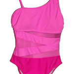 Blooming Jelly  Pink One-Piece Swimsuit with Mesh Accents NWT Size Medium Photo 0