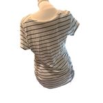 Isabel Maternity  women's black and white striped shirt with senching Photo 2