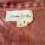 Meadow Rue Nosara Babydoll Peplum Peasant Top Pleated Bibbed Eyelet Scallops SM Orange Photo 9