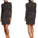 prAna  Women's Dress Breathe Striped Turtleneck Lightweight Sweater Dress Gray M Photo 1