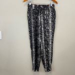 Nation Ltd  Black Snakes Print Satin High Rise Pull On Jogger Pants Size Small‎ Photo 2