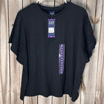 Gap  Black Flutter Sleeve Boxy T-Shirt Photo 0
