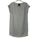 Tahari 100% Linen Dress Women S Blue White Relaxed Coastal Beachy Resort Cruise Photo 1