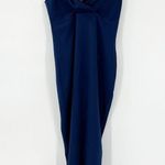 Nookie NWT Athena Off the Shoulder Halter Neck Bodycon Midi Dress XS Blue Photo 2