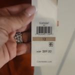 Calvin Klein  Highline Dress Pants Size 12 Linen Blend Tapered Leg Ankle Photo 2