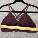 Aerie  Bralette Medium Lace Burgundy Cross Back Strappy‎ Photo 1