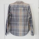 Roxy  Grey & Yellow Plaid Button Up Shirt Photo 3