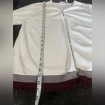 Anne Klein Cream Open Front Cardigan Burgundy scalloped trim XL Photo 7