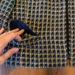 Evan Picone Evan-Picone Blazer 12 Black Gold White Tweed Lined Pockets Jacket Photo 2