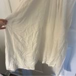 Free People NWT  C'est Bon Midi Dress White Ivory Gauzy Beaded Ties Photo 7