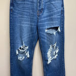 Aeropostale Womens Jeans 90s Baggy Blue Denim Distressed Ripped Size 8 Reg Photo 0