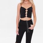 Forever 21 Black Rhinestone Lace-Up Cropped Cami Top Photo 1
