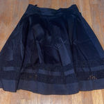 Amanda & Chelsea  Full A Line Skirt Knee Length Black With‎ Lace Stripes Size 8 Photo 0