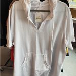 Jane and Delancey  White Hoodie Sweatshirt Photo 0