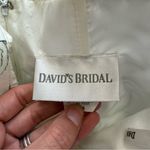 David's Bridal  Women's Strapless Bridesmaid Summer Dress White Green Floral 6 Photo 9