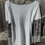 Lovely Melody Color Block Camo Stripe Pocket Long Sleeve Top Size M Photo 3