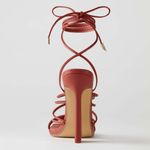 Oh Polly  Bound to You Leatherette Lace Up Heels Sandals in Terracotta Size‎ 8.5 Photo 5