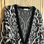 Jamie Scott Vintage 1990s Y2K Black White William Morris Pattern Cardigan Small Photo 1