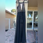 Mac Duggal  Black Beaded Sequin Shorts Maxi Sheer Skirt Gown Size 6 Photo 8