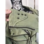 Fashion SX Womens Rivet Canvas Jacket Zipper Moto Biker Denim Coat Green S 80s Photo 4