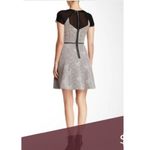 Rebecca Taylor  A line Dress Above KNee Size 2 Muted Floral print Leather Career Photo 2