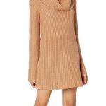 BB Dakota Knit Turtleneck Pullover Sweater Mini Dress Tan Women's Size M Photo 0