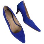 Boden Leather Low Heels Royal Blue Size 7 Photo 0