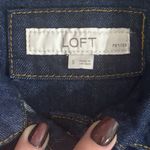 Loft  Collared Indigo Denim Dark Wash Dress Button Up Small Petites with Pockets Photo 6