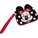 Disney Black Red & White Minnie Mouse Wallet Wristlet Sparkle Detail Coin Purse! Photo 0