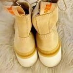 Sorel  | NIB Combat Moto Hi-Line Heel Lace Boot Ceramic Tan Chalk White | Size 9 Photo 5