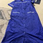 Ekouaer NWT  blue button front dress M Photo 3