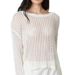 Christian LaCroix Nwt  cream-colored open-knit crew neck sweater extra small Photo 0