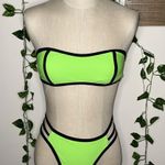 Kendall + Kylie  Halter Removable Strap Strapless Green Bikini Photo 1
