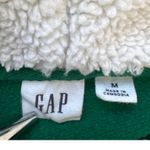 Gap  Green Sherpa Lined Hoodie Pullover Logo Spell Out Sweatshirt Preppy Size M Photo 3