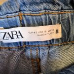 ZARA  Paper Bag Waist Medium-Wash High-Waist Shorts with Belt Size 10 Photo 2