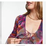 Topshop Lettuce Edge Mesh Mini Tea Dress in Pink Rose. Size 2XL. Photo 11