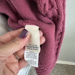 LL Bean Women's Open Front Cardigan Sweater Size S Maroon Chunky Cable Knit Red Photo 6