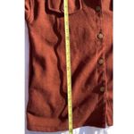 Vintage Camellia Button Brown Cardigan Sz Small Linen Button Western Sweater Orange Photo 3