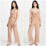 Saylor  Laken Gingham Jumpsuit In Apricot Photo 1