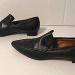 Aquatalia black leather pointy toe slip on loafers shoes size 7 Made in Italy Photo 1