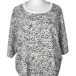 Old Navy Active White and Green Oversized Athletic Tee Size Large Sporty T-Shirt Photo 0