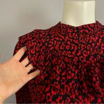 ZARA  Dress Animal Print Ruffle Red‎ Black Leopard Mini Long Sleeves Mini Medium Photo 13