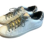 P448 Jack White Sneakers Tennis Shoes Animal Print Silver Size 38 7.5 Women's Photo 0
