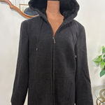 st. john's bay Wool Blend Hooded Coat Women's Large Gray Winter Jacket Photo 0
