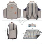 Happy Picnic Insulated Picnic Backpack for 2 Persons with Roomy Cooler Khaki Tan Photo 6
