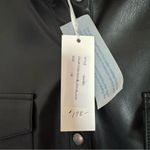 Gold Hawk Black Faux Leather Snap Front Shirt Size M Photo 9