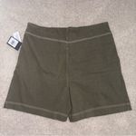 Lysse  High Rise Pleated A Line Shorts Women’s Size XL Green Denim w/ Pockets NWT Photo 1